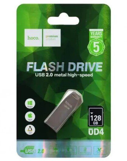 USB флеш 128Gb HOCO UD4 USB 2.0 SILVER USB флеш 128Gb HOCO UD4 USB 2.0 SILVER