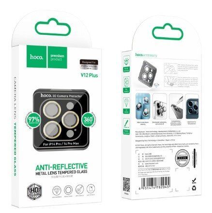 Скло для камери HOCO V12 PLUS APPLE iPhone 15 PRO MAX | iPhone 15 PRO сталевий