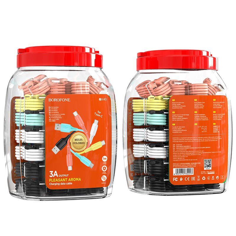 USB кабель BOROFONE BX40 charging data USB - Type-C (банка 30 шт.)