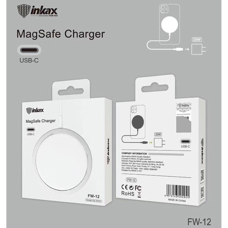 Бездротова швидка зарядка MagSafe INKAX FW-12 15W 16 магнітів Бездротова швидка зарядка MagSafe INKAX FW-12 15W 16 магнітів
