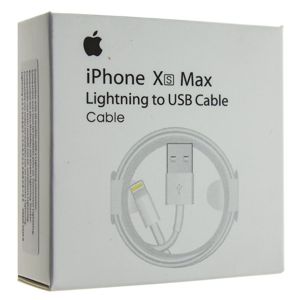 Кабель APPLE ORIGINAL USB LIGHTNING IPHONE XS MAX 1M (MD818ZM/A) foxconn в упаковці