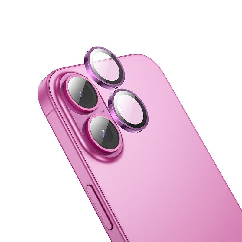 Скло для камери HOCO V12 PLUS APPLE iPhone 16 | iPhone 16 PLUS рожевий Скло для камери HOCO V12 PLUS APPLE iPhone 16 | iPhone 16 PLUS рожевий