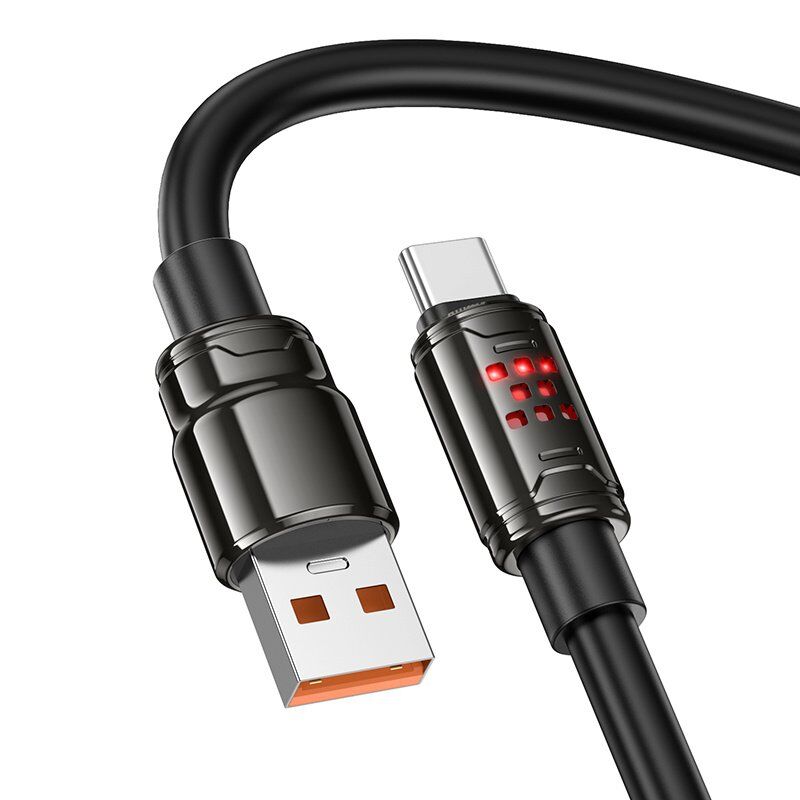 USB кабель HOCO U143 USB - Type-C 5A, 1 метр, чорний USB кабель HOCO U143 USB - Type-C 5A, 1 метр, чорний
