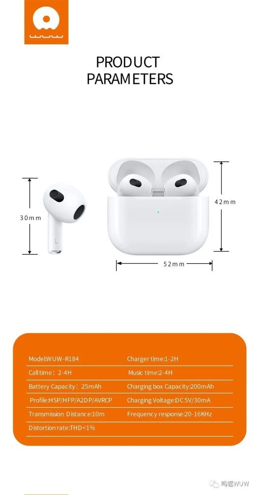 Бездротові навушники WUW R184 TWS Wireless earbuds БІЛИЙ (40) Бездротові навушники WUW R184 TWS Wireless earbuds БІЛИЙ (40)