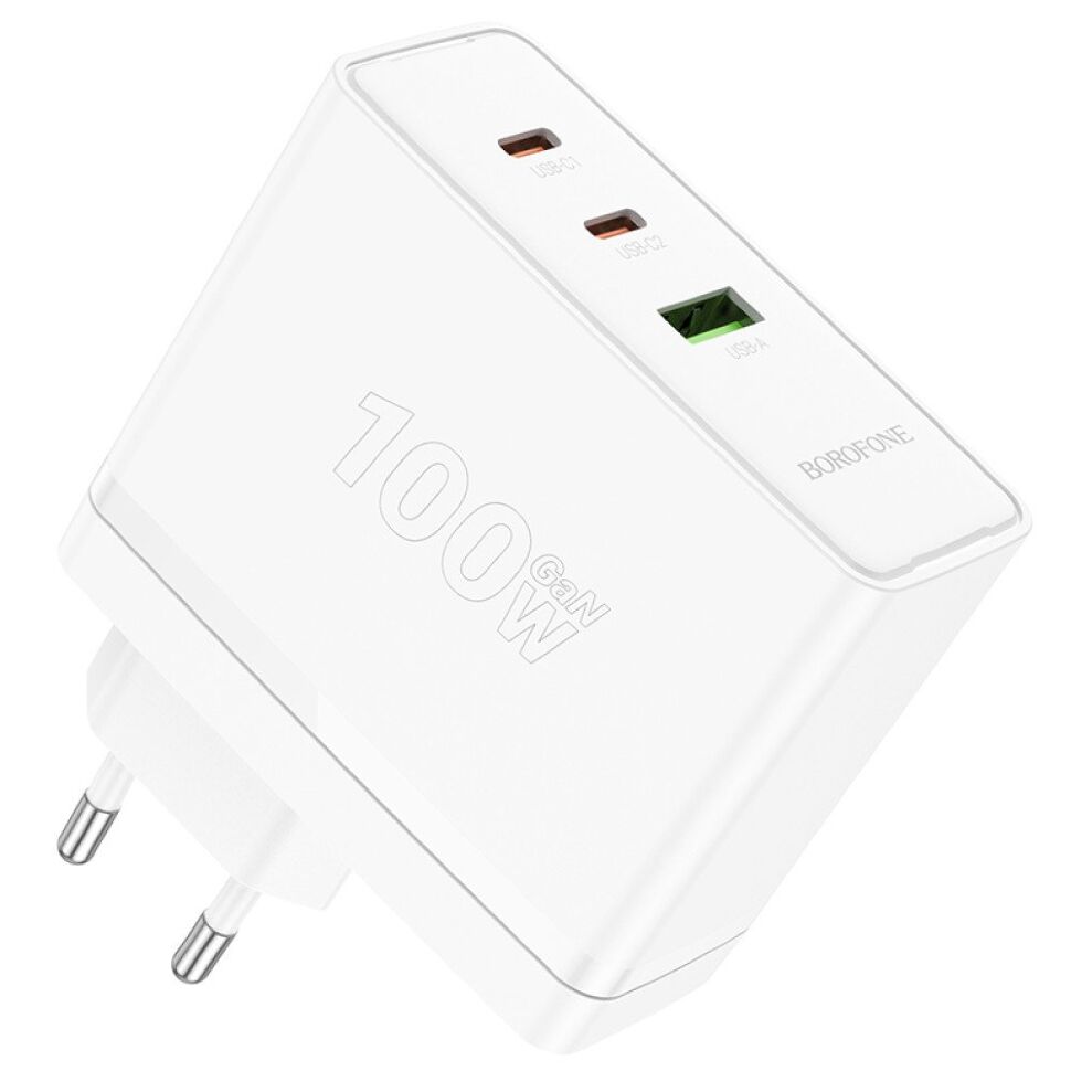 Мережевий зарядний пристрій BOROFONE BN11 100W PD + QC3.0 USB-C 2 шт. USB-A 1 шт. Мережевий зарядний пристрій BOROFONE BN11 100W PD + QC3.0 USB-C 2 шт. USB-A 1 шт.