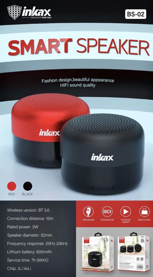 Портативна колонка INKAX BLUETOOTH BS-02