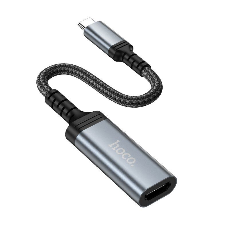 Відеоадаптер HOCO UA43A USB-C - HDMI (female), 4K@30Hz, 0,2 м, сірий