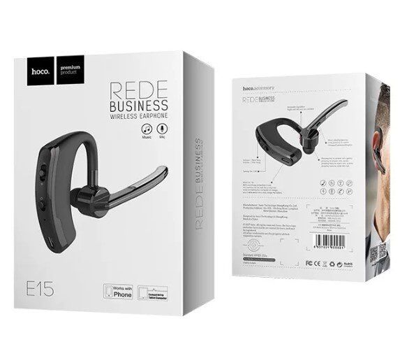 Бездротова Bluetooth-моно-гарнітура HOCO E15, ЧОРНИЙ Бездротова Bluetooth-моно-гарнітура HOCO E15, ЧОРНИЙ