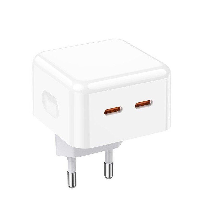 Мережевий зарядний пристрій BOROFONE BA76A PD35W USB-C 2 PORT Мережевий зарядний пристрій BOROFONE BA76A PD35W USB-C 2 PORT