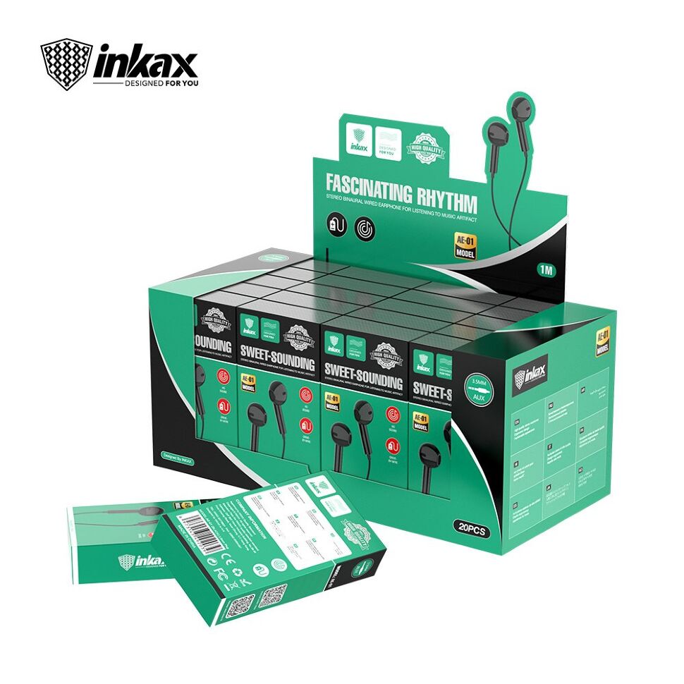 Навушники дротові до телефону INKAX AE-01 3.5mm Навушники дротові до телефону INKAX AE-01 3.5mm