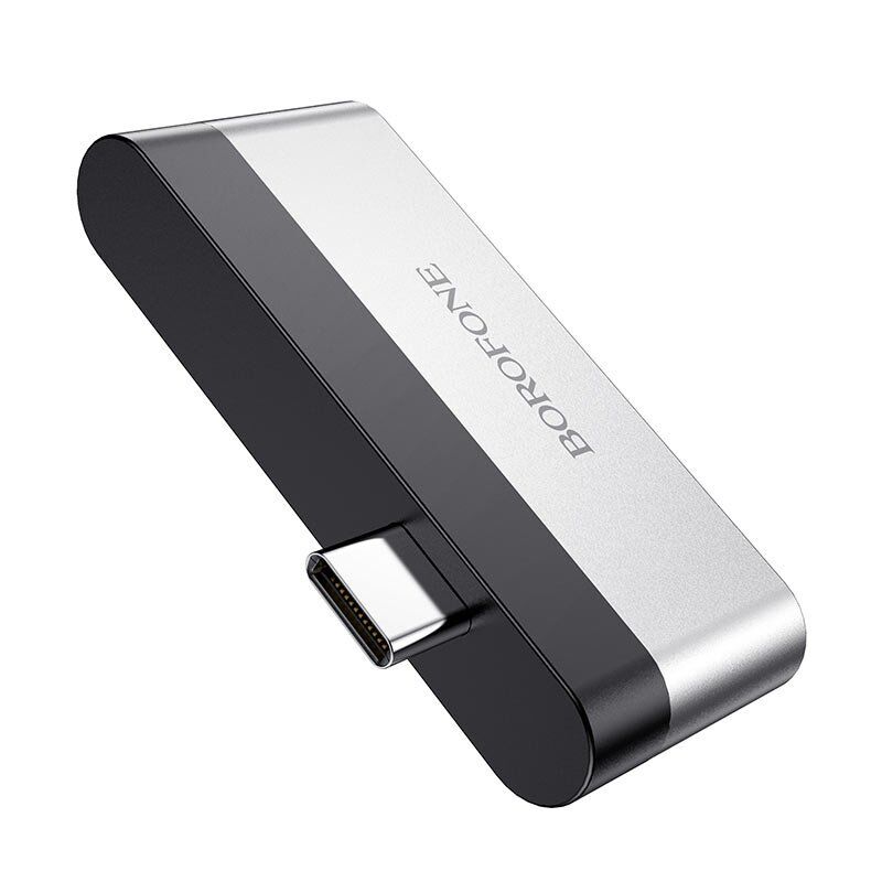 Перехідник BOROFONE DH2 USB HUB з Type-C на 1 USB (3.0) та HDMI Перехідник BOROFONE DH2 USB HUB з Type-C на 1 USB (3.0) та HDMI