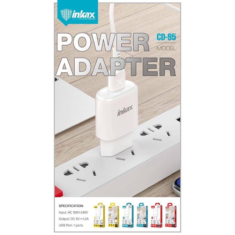 Мережевий зарядний пристрій INKAX CD-95 1.2A + USB кабель Lightning for IPhone Мережевий зарядний пристрій INKAX CD-95 1.2A + USB кабель Lightning for IPhone