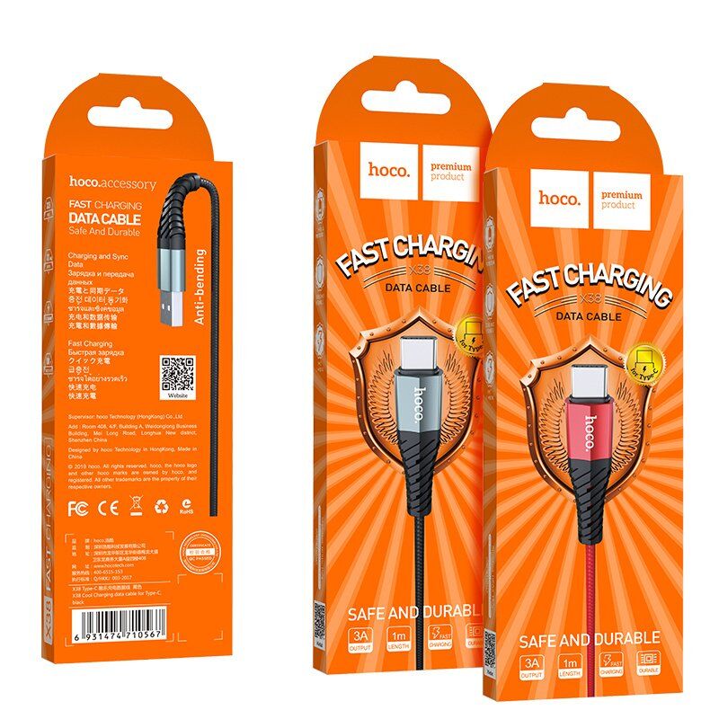 USB кабель HOCO X38 USB - Type-C 1 метр, чорний USB кабель HOCO X38 USB - Type-C 1 метр, чорний