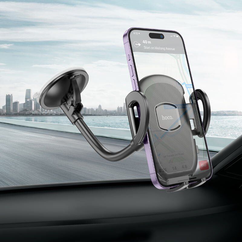 Автомобільний тримач HOCO H10 на лобове скло з присоскою та утримувачем з кнопкою Автомобільний тримач HOCO H10 на лобове скло з присоскою та утримувачем з кнопкою