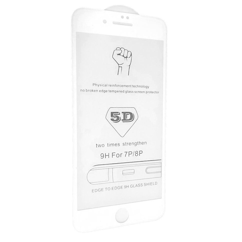 Захисне скло 5D для APPLE IPHONE 7 PLUS | 8 PLUS БІЛИЙ
