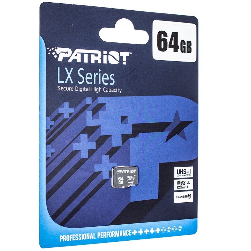 Карта пам'яті micro 64Gb Patriot LX Series SDXC (UHS-1) class 10 Карта пам'яті micro 64Gb Patriot LX Series SDXC (UHS-1) class 10
