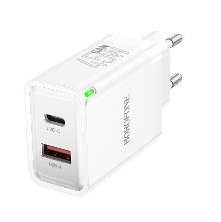 Мережевий зарядний пристрій BOROFONE BN16 PD 45W USB-C + USB-A QC 3.0 18W Мережевий зарядний пристрій BOROFONE BN16 PD 45W USB-C + USB-A QC 3.0 18W