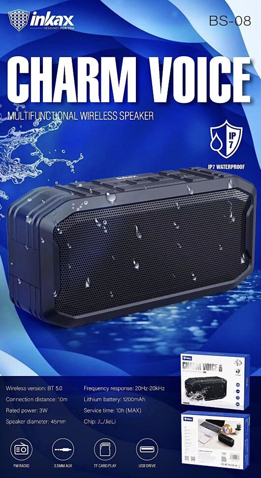 Портативна колонка INKAX BLUETOOTH BS-08