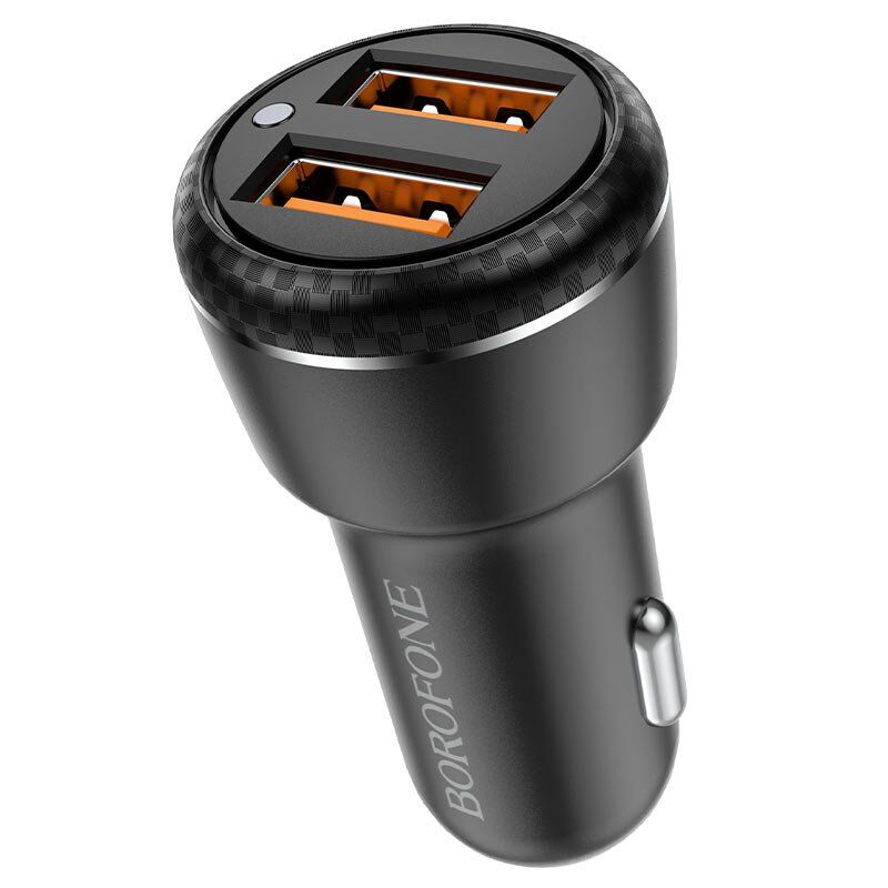Автомобільний зарядний пристрій BOROFONE BZ17 Core dual port QC3.0 car charger Автомобільний зарядний пристрій BOROFONE BZ17 Core dual port QC3.0 car charger