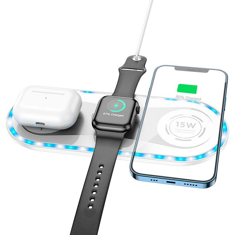 Бездротовий зарядний пристрій BOROFONE BQ14 Absolute 3in1 22.5W wireless fast charger Бездротовий зарядний пристрій BOROFONE BQ14 Absolute 3in1 22.5W wireless fast charger