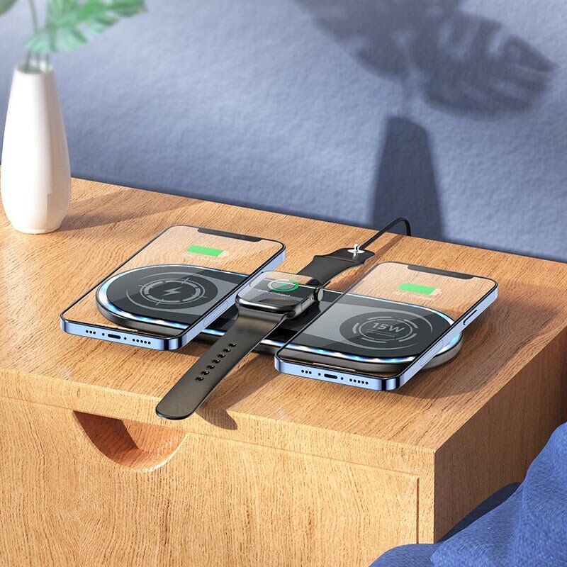 Бездротовий зарядний пристрій BOROFONE BQ14 Absolute 3in1 22.5W wireless fast charger Бездротовий зарядний пристрій BOROFONE BQ14 Absolute 3in1 22.5W wireless fast charger