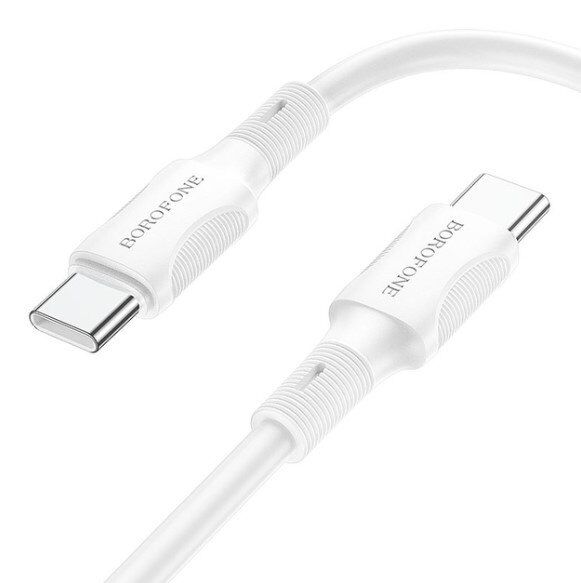USB-C кабель BOROFONE BX80 PD 60W charging data Type-C - Type-C 1 метр бiлий USB-C кабель BOROFONE BX80 PD 60W charging data Type-C - Type-C 1 метр бiлий