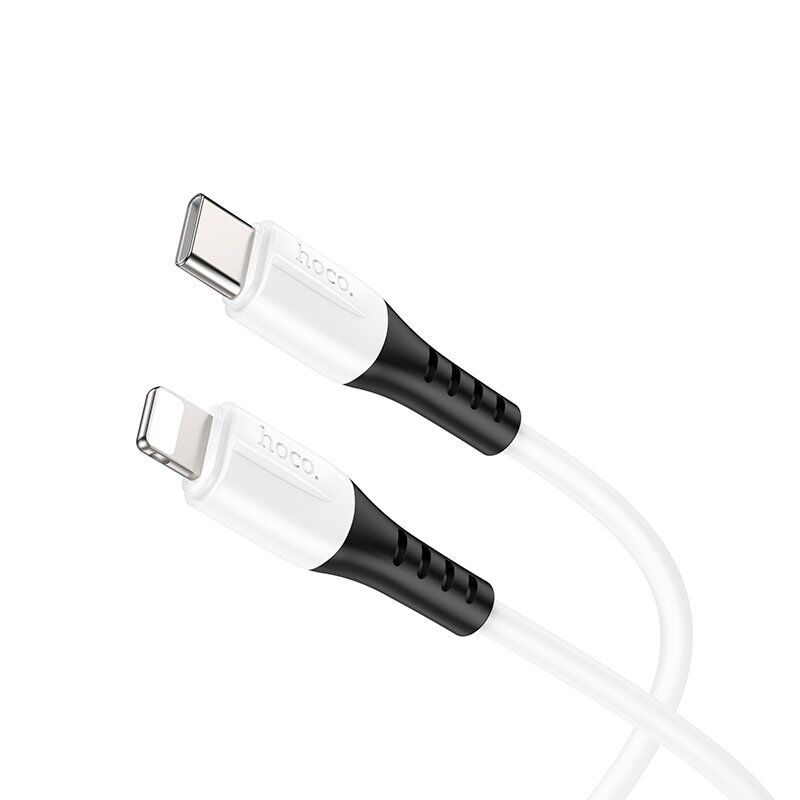 USB-C кабель HOCO X82 Type-C - Lightning SILICONE 2.4A, 1 метр, білий