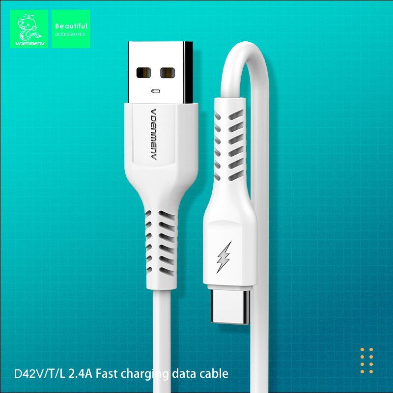 Кабель USB Denmen D42T USB - Type-C (2,4A) Кабель USB Denmen D42T USB - Type-C (2,4A)