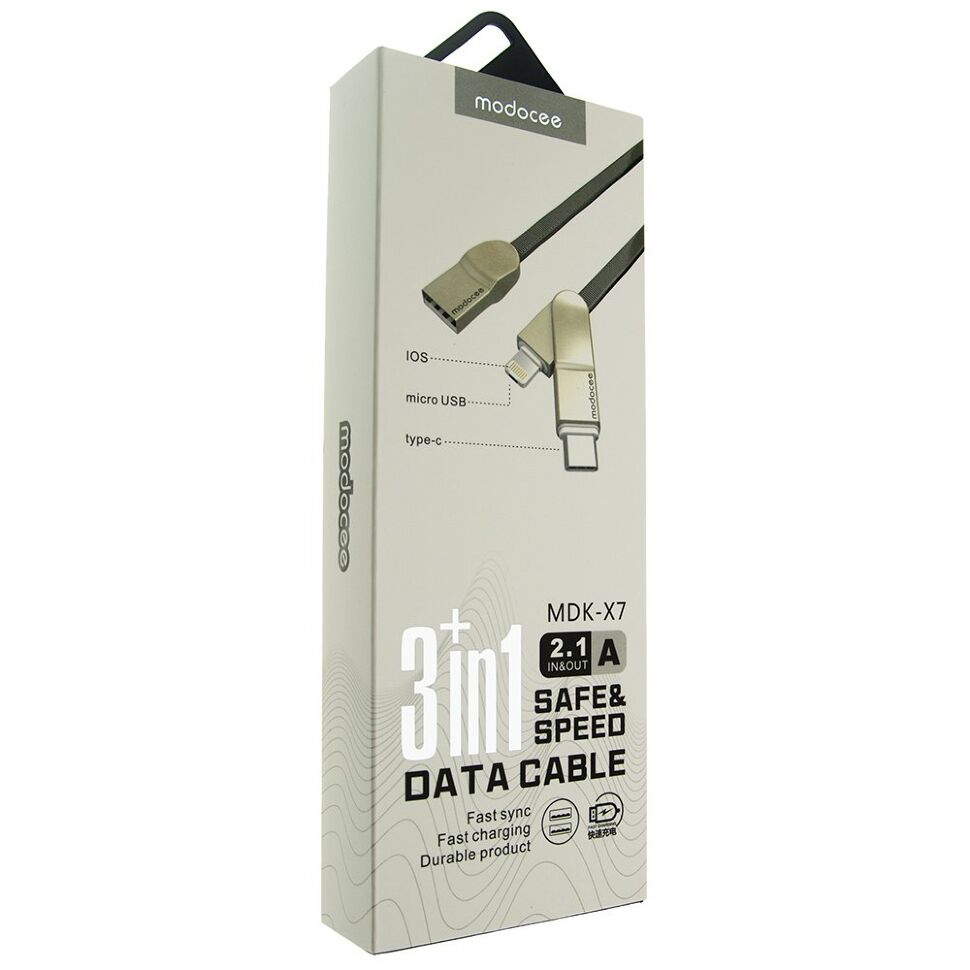 Кабель USB MODOCEE MDK-X7 3В1 2.1A Кабель USB MODOCEE MDK-X7 3В1 2.1A