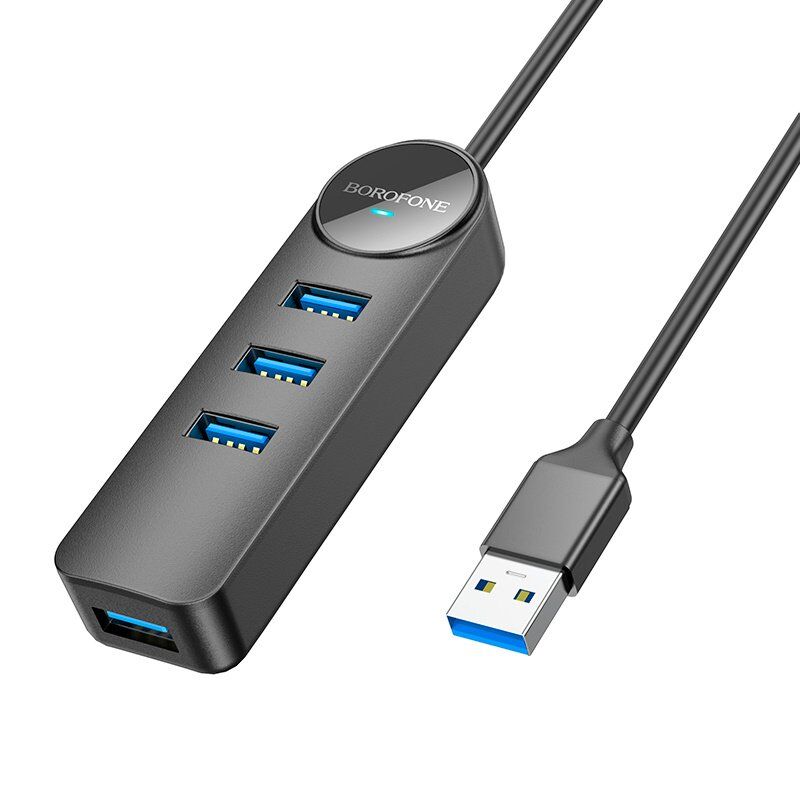 Перехідник BOROFONE DH5 USB HUB Erudite 4-в-1 (USB на USB 3.0*4шт.) довжина 1,2 метри
