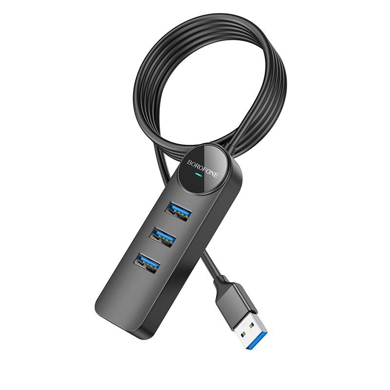 Перехідник BOROFONE DH5 USB HUB Erudite 4-в-1 (USB на USB 3.0*4шт.) довжина 1,2 метри