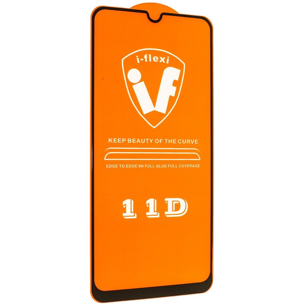 Скло 11D 9H i-flexi FULL GLUE SAMSUNG A307F Galaxy A30S 2019 ЧОРНИЙ в упаковці