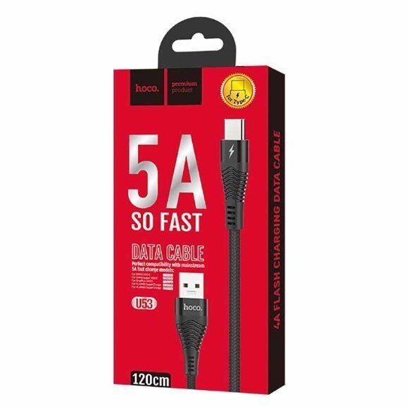 USB кабель HOCO U53 USB - Type-C 5A 1.20M USB кабель HOCO U53 USB - Type-C 5A 1.20M
