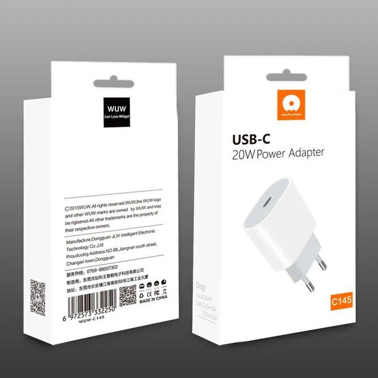 Мережевий зарядний пристрій WUW C145 PD 20W БІЛИЙ (60) Мережевий зарядний пристрій WUW C145 PD 20W БІЛИЙ (60)