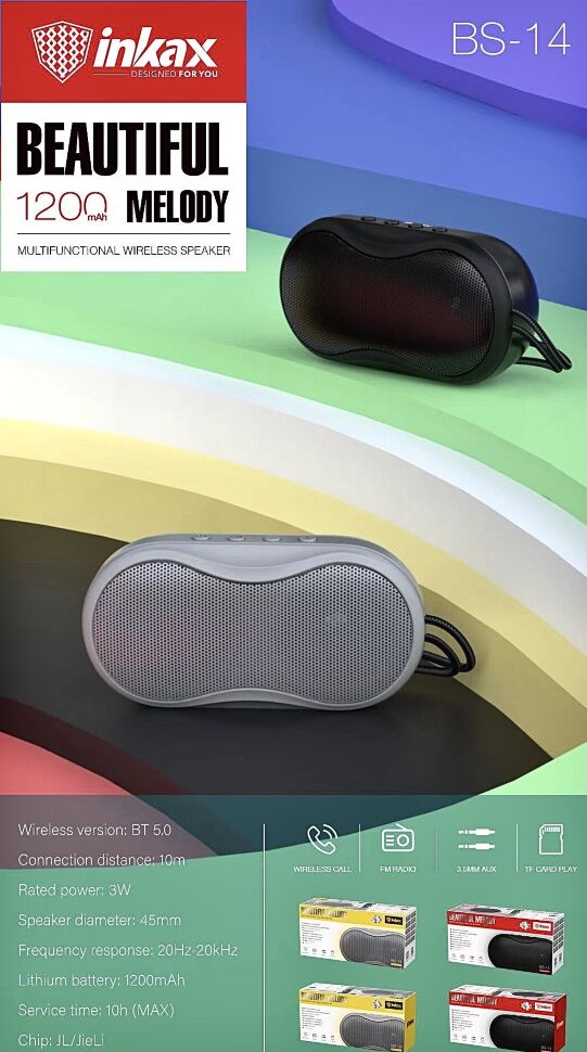 Портативна колонка INKAX BLUETOOTH BS-14
