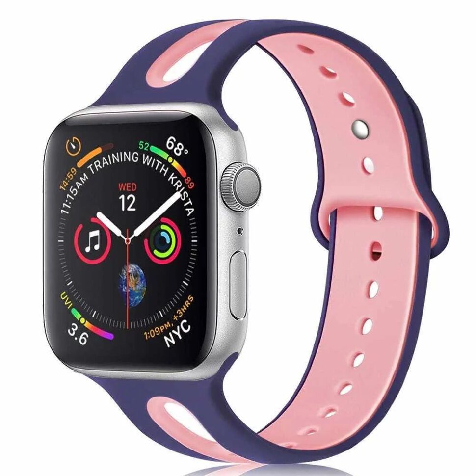 Ремінець силіконовий LINE 2 COLORS для APPLE WATCH 42 | 44 | 45 мм SMALL SIZE Ремінець силіконовий LINE 2 COLORS для APPLE WATCH 42 | 44 | 45 мм SMALL SIZE