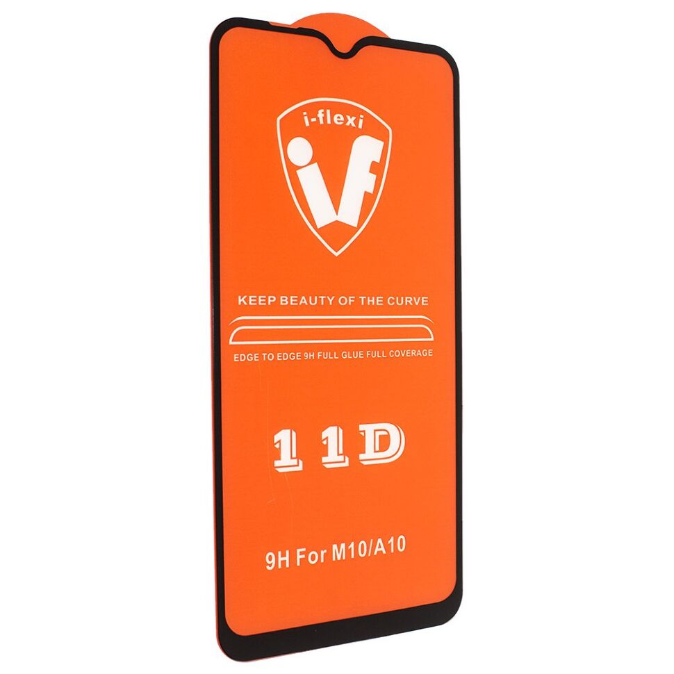 Скло 11D 9H i-flexi FULL GLUE SAMSUNG M105 Galaxy M10 | A10 (2019) в упаковці ЧОРНИЙ