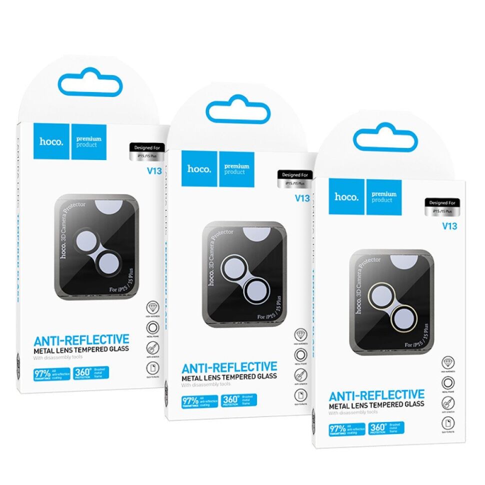 Скло для камери HOCO V13 APPLE iPhone 15 PRO MAX | iPhone 15 PRO сiрий