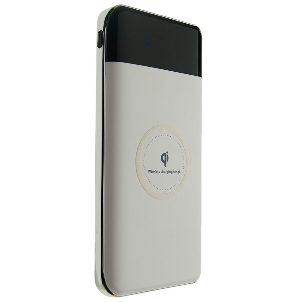 Power Bank з бездротовою зарядкою QI-04 15000 БІЛИЙ