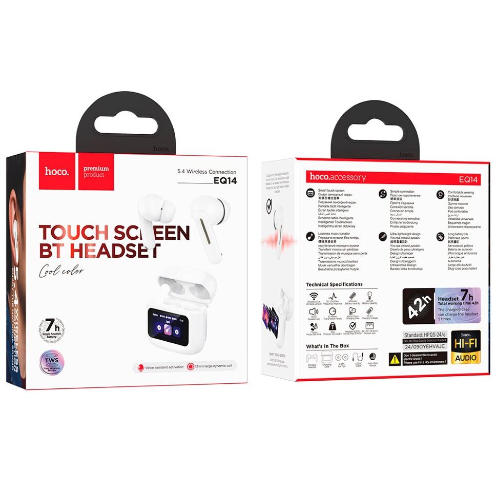 Бездротові навушники HOCO EQ14, білий