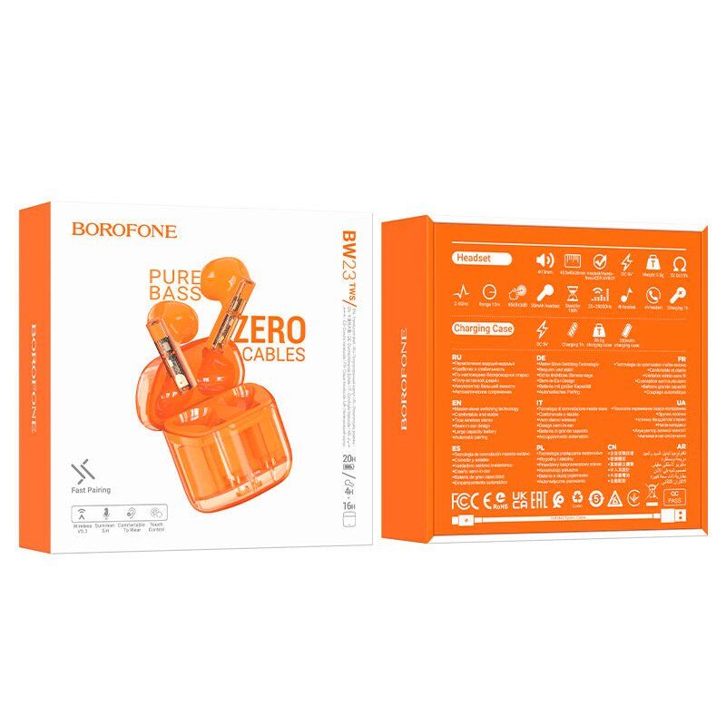 Бездротові навушники BOROFONE BW23, помаранчевий Бездротові навушники BOROFONE BW23, помаранчевий