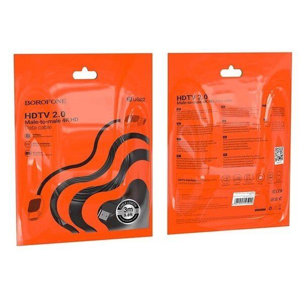Кабель BOROFONE BUS02 HDMI 4K HD 3метри Кабель BOROFONE BUS02 HDMI 4K HD 3метри