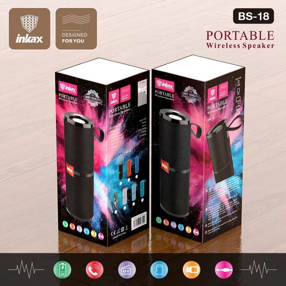 Портативна колонка INKAX BLUETOOTH BS-18 Портативна колонка INKAX BLUETOOTH BS-18