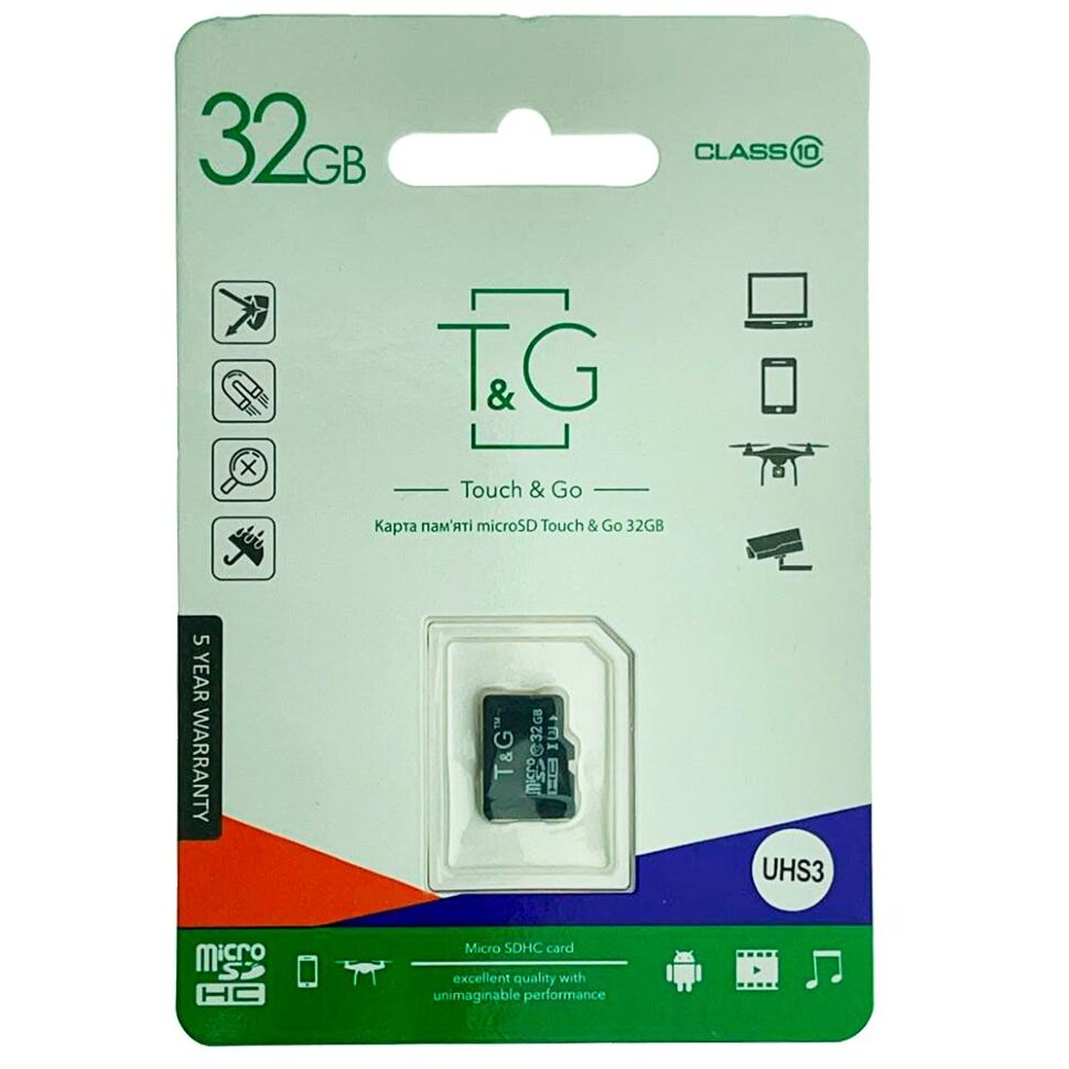 Карта пам'яті micro SDXC 32GB (UHS-3) class 10 T&G (без адаптера) Карта пам'яті micro SDXC 32GB (UHS-3) class 10 T&G (без адаптера)
