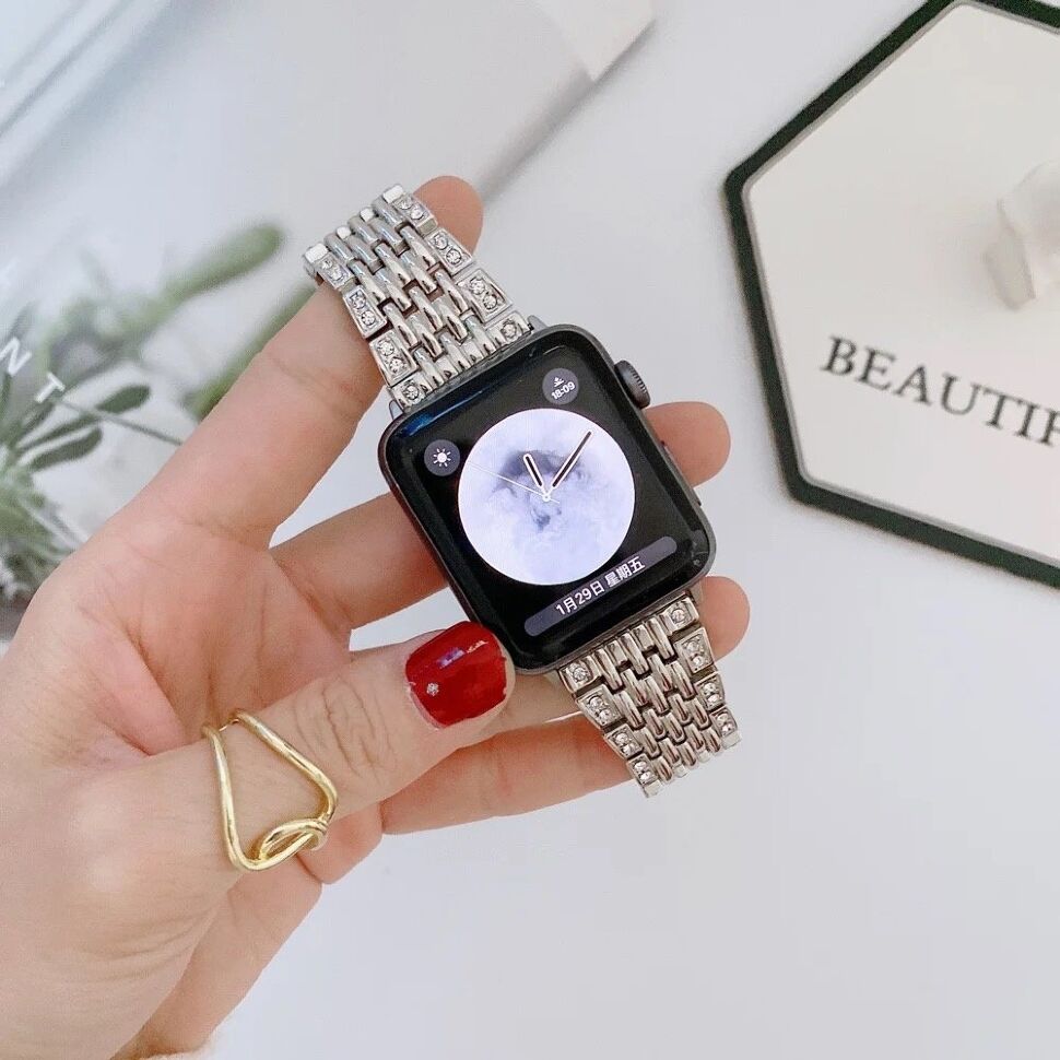 Ремінець металевий 7-LINE Metal СТРАЗ APPLE WATCH 42мм | 44мм | 45мм | 49мм №3