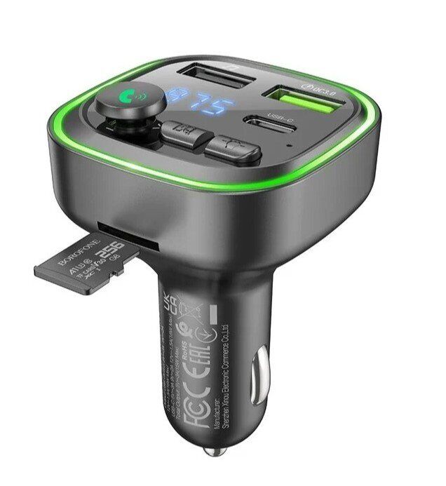 FM Модулятор BOROFONE BC48 з підтримкою швидкого заряджання QC3.0 Bluetooth / гучномовець FM Модулятор BOROFONE BC48 з підтримкою швидкого заряджання QC3.0 Bluetooth / гучномовець