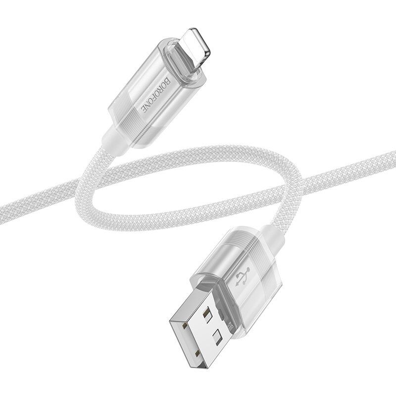USB Кабель Borofone BU44 USB - Lightning (3A/1.2м) (серый) USB Кабель Borofone BU44 USB - Lightning (3A/1.2м) (серый)