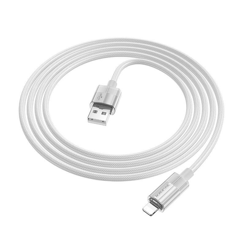 USB Кабель Borofone BU44 USB - Lightning (3A/1.2м) (серый) USB Кабель Borofone BU44 USB - Lightning (3A/1.2м) (серый)