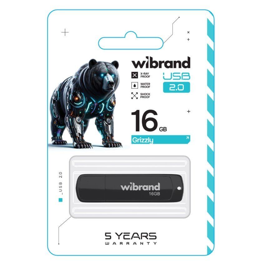 USB флеш 16Gb Wibrand Grizzly USB 2.0 Black USB флеш 16Gb Wibrand Grizzly USB 2.0 Black
