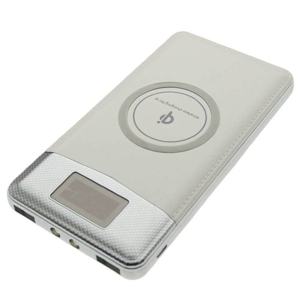 Power Bank з бездротовою зарядкою QI-08 15000 БІЛИЙ